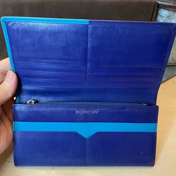 *YSL* colorblock leather bifold long wallet - Picture 8 of 15